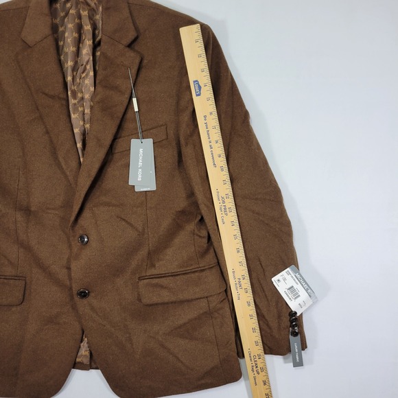 Michael Kors KIP‎ Men's Flannel Sport Coat Brown Silk Wool Cashmere Brown 42S - Picture 8 of 16